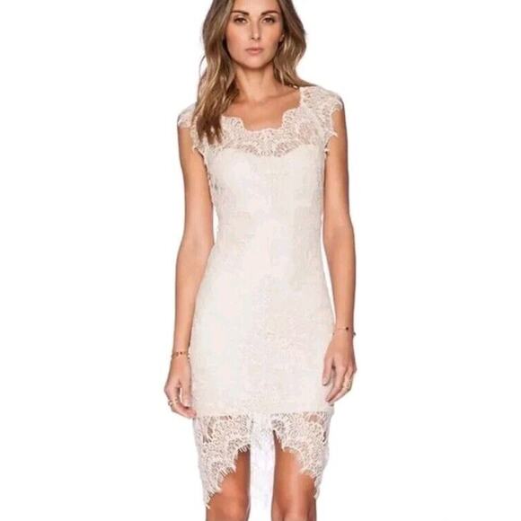 Free People Dress Womens Small IVORY Lace Peek A Boo Slip Sheath Formal Party - Picture 1 of 14